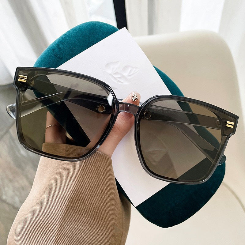2024 New Mi Nail Square Large Frame High end Sunglasses with Small Red Book, Skinny Appearance, Sunshade for Men and Women Sunglasses Trend