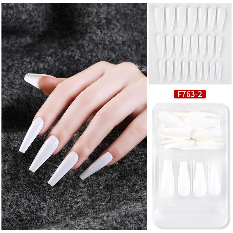 (Hand made nail) Nail patches for wearing ins long ballet nails, European and American nail patches, detachable 24 pieces for wearing finished nail patches