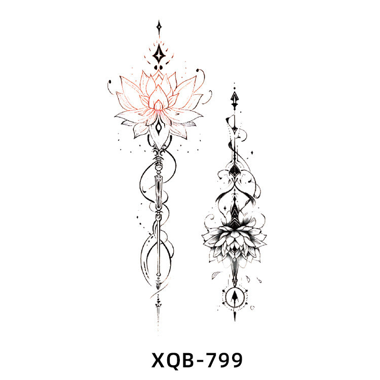 Free shipping Tattoo Factory Wholesale Small Full Arm Flower Tattoo Sticker Half Sleeve Waterproof Big Picture Men and Women Black and White, Colored Animal Tattoo Sticker Paper
