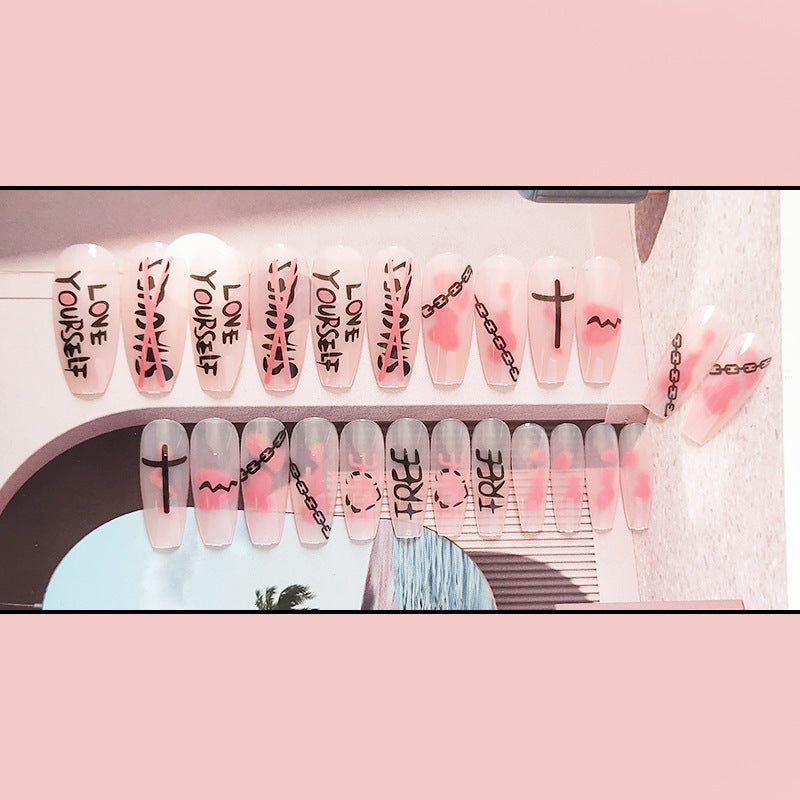 自由枷锁穿戴甲指甲贴love yourself美甲贴片欧美假指甲外贸nails