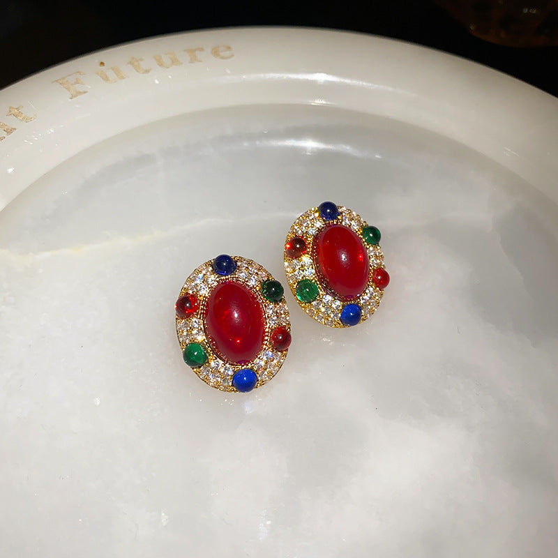 银针中古珍珠流苏耳环夸张复古宫廷风耳钉小众高级感气质耳饰批发