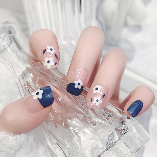 Fashion  nail New Nail Beauty Wear Nail Short Cute Style Nail Patch Wear Nail Flower Nail Stickers Wholesale A45