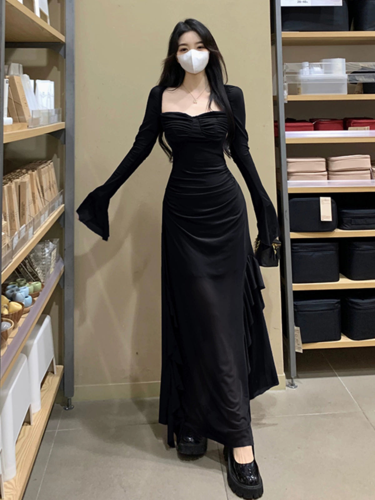Fashion women's wear Unique Purple Dress Spring plus Size Slightly Oversized Girls Slimming Chic and Beautiful Dress Long Dress
