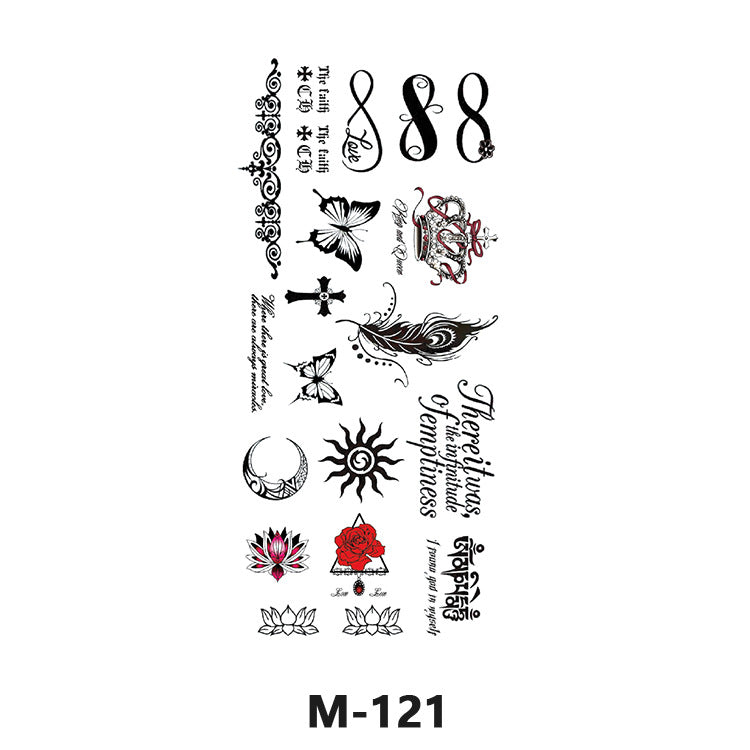 Free shipping Tattoo Sticker Tattoo Tattoo Sticker Simulation English Tattoo Sticker Paper Flower Colorized Butterfly Water Transfer Sticker Sweatproof and Waterproof Wholesale