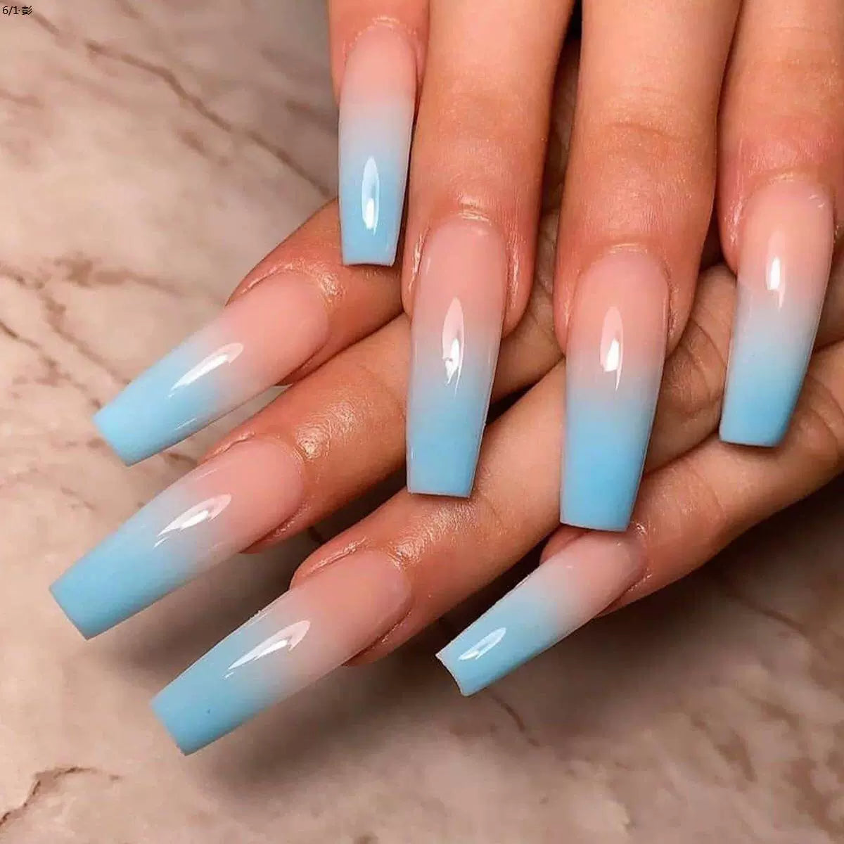 (Hand made nail) European and American style ballet long style nail patch fake nail product nail patch detachable and reusable for wearing nails