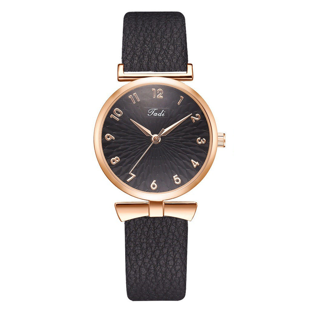 Fashion women's watch2021 AliExpress Cross-Border Hot Korean Style Trendy Simplicity Personalized Bow Women's Bracelet Watch Suit Wholesale