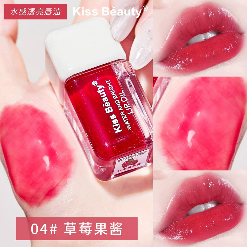 嘟嘟唇保湿滋润口红唇蜜珠光带闪镜面唇釉 Kiss Beauty水感透亮唇油