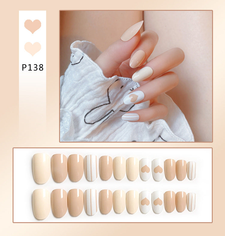 Fashion  nail Internet Celebrity Fake Nail Patch Wear Armor Finished Product Nail Tip Nail Stickers Removable Nail Patch Stall Supply Manufacturer
