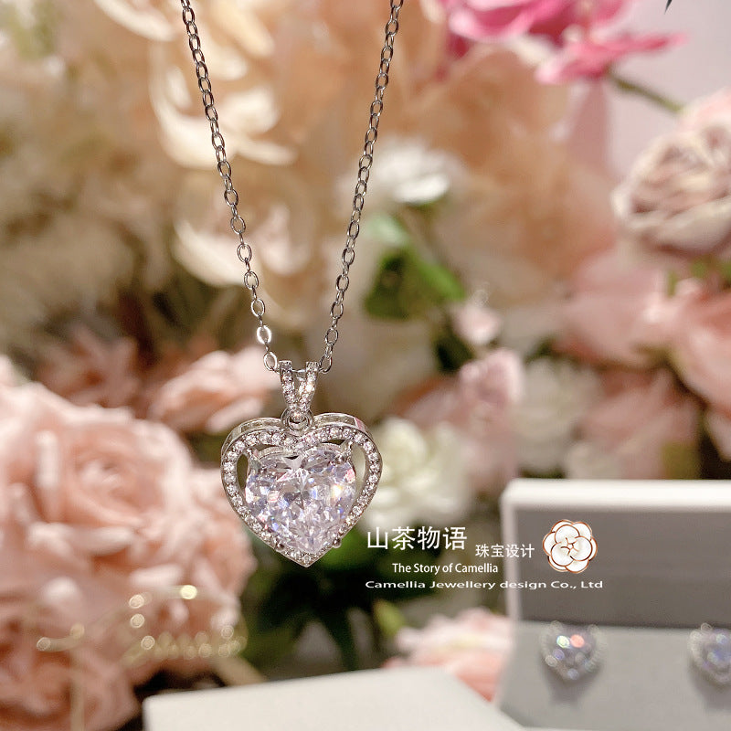 Camellia甜心爱心宝石百搭套装女 璀璨镀金小清新公主爱心锆戒指