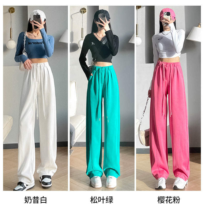 Fashion women's wear New American Style Narrow Banana Pants Women's High Waist Drooping Sports Trousers 2023 Spring and Autumn Straight Casual Pants Wide Leg Pants