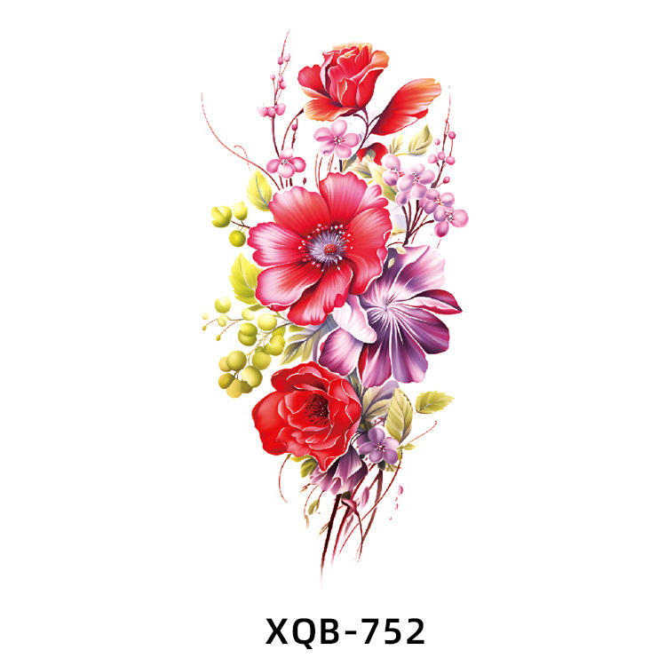 Free shipping Tattoo In Stock Wholesale Small Full Arm Tattoo Sticker Waterproof Sweatproof Tiger Animal Flower Men and Women Black and White, Colored Tattoo Sticker Paper