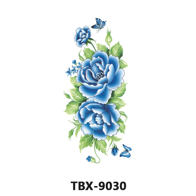 Free shipping Tattoo Waterproof Sweatproof Female Flower Tattoo Sticker Paper Plant Flower Party Sexy Rose Peony Plum Tattoo Sticker Tattoo