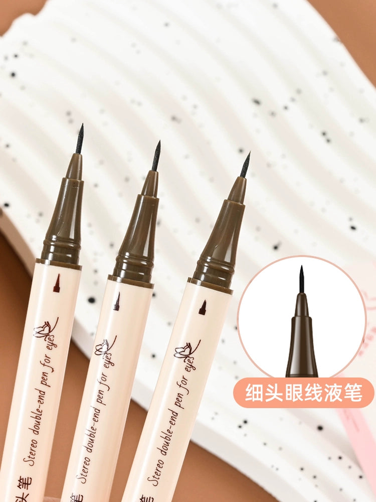 双头眼线胶笔防水不晕染速干眼线液笔提亮高光笔卧蚕笔