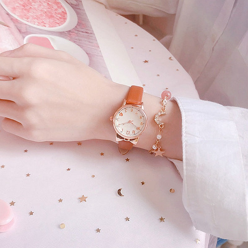 Fashion women's watchNew Ins Women's Watch Lovely Female Student Quartz Watch Xingyue Bracelet Watch Combination Suit Generation