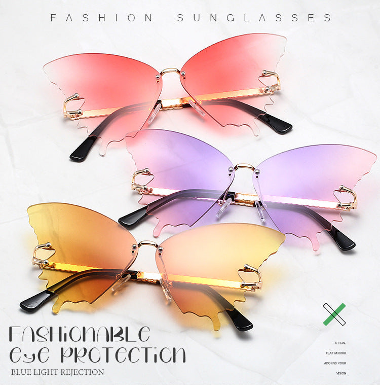 Women's fashion glasses 新款女士蝴蝶太阳镜时尚大框渐变色墨镜欧美潮流ins街拍太阳眼镜