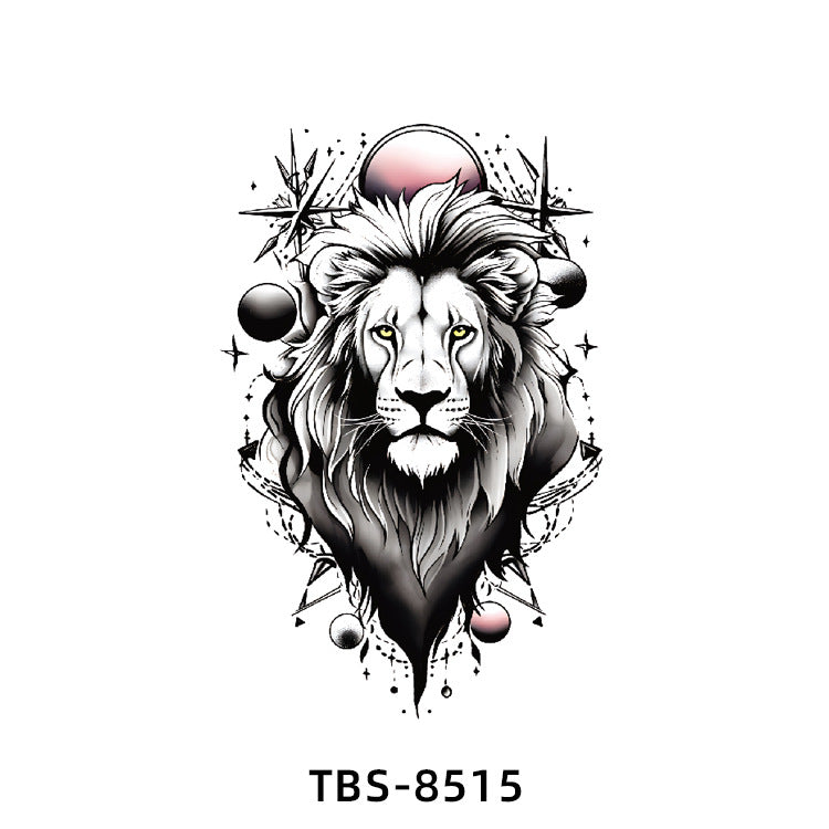 Free shipping Tattoo New Small Full Arm Tattoo Sticker Half Sleeve Tiger Lion Animal Arm Waterproof and Durable Cross-Border European and American Tattoo Sticker Paper