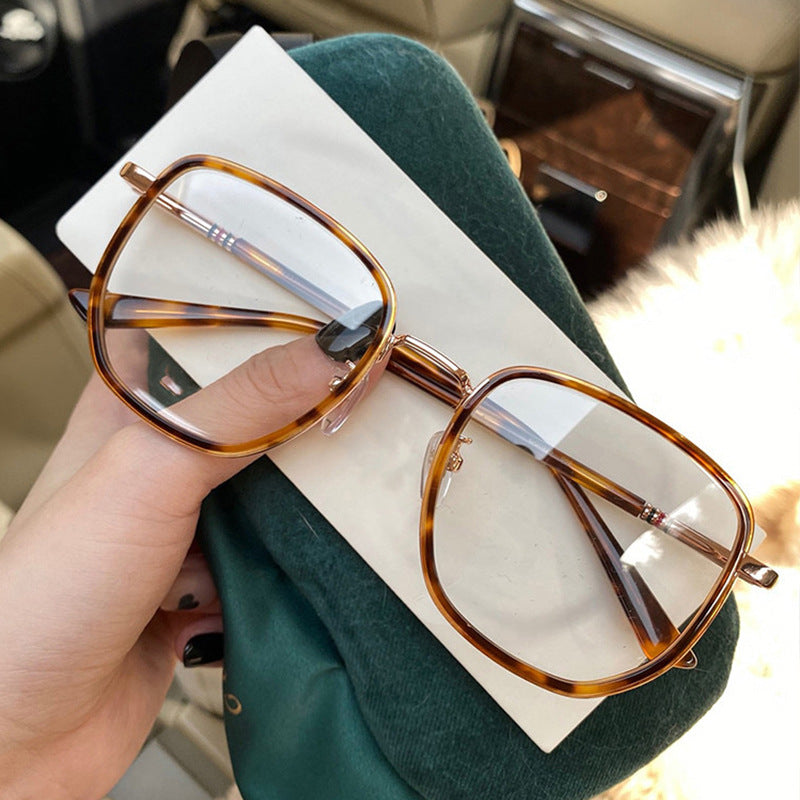 Women's fashion glasses 2024 女士防紫外线大脸显瘦无框水钻墨镜女ins韩版潮