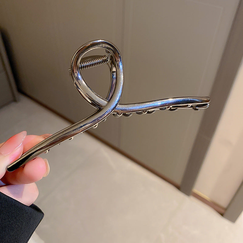 液态不规则交叉发夹简约时尚设计感抓夹气质百搭鲨鱼夹发饰批发女