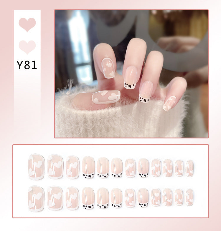 Fashion  nail Nail Stickers One Second Wearable Nail Sticker Wear Armor Nail Stickers Pure Desire Gradient Simple New Elegant