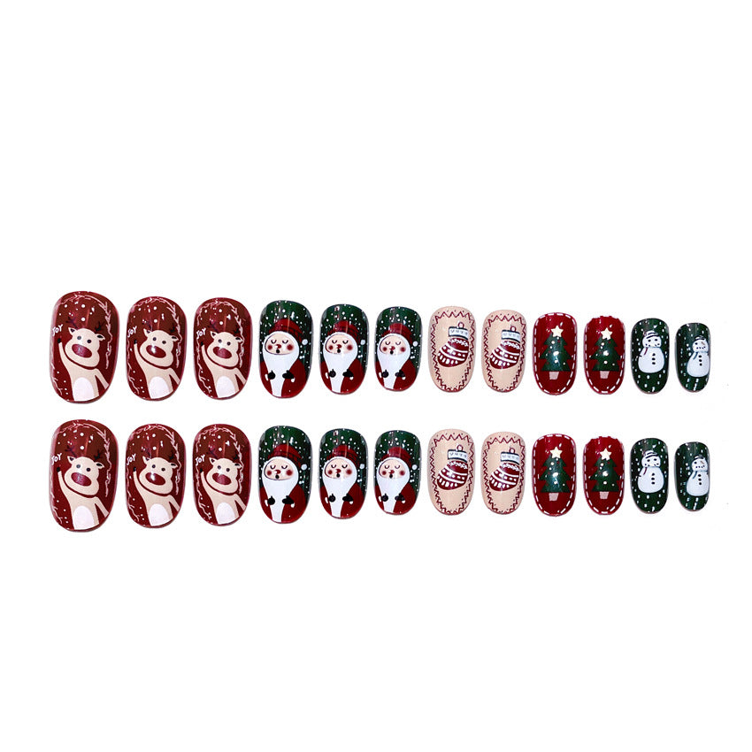 Fashion  nail New Christmas Fake Nails Christmas Gift Wear Nail Polish Piece Wearable Nail Patch Nail Art Wholesale P170