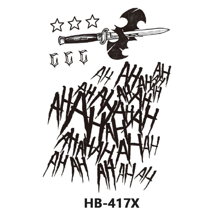 Free shipping Tattoo In Stock Cross-Border Factory Wholesale New Half Sleeve Tattoo Sticker Black Animal Skull Waterproof Tattoo Men and Women Tattoo