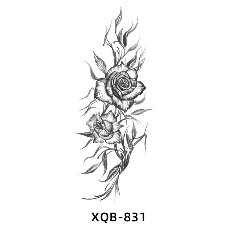 Free shipping Tattoo New Flower Arm Tattoo Sticker Waterproof Men's and Women's Small Arm Tattoo Tattoo Black and White Animal Tattoo Sticker Paper Factory Wholesale