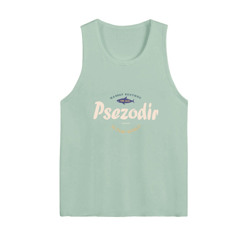 Dopamine tops Free shipping Tattoo American sports sleeveless vest t-shirt women's summer 2024 new dopamine wear loose vest top