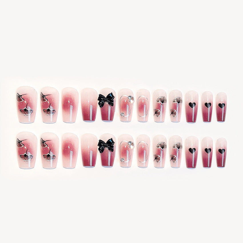 Fashion  nail Nail Sticker Diamond Nail Wear Nail Nail Stickers Fake Nails Bow Nail Sticker Blush Wear Nail A21