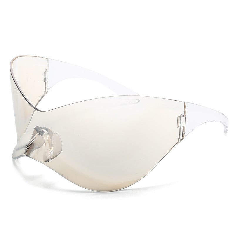 Women's fashion glasses 2023欧美大框太阳镜女潮Y2K千禧无框骑行墨镜男款跨境亚马逊爆款