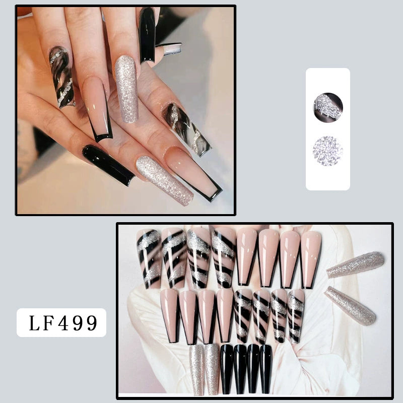 (Hand made nail) Nail pieces, wearing nail pieces, long cross-border nail products, fake nails, European and American wearing nail nails