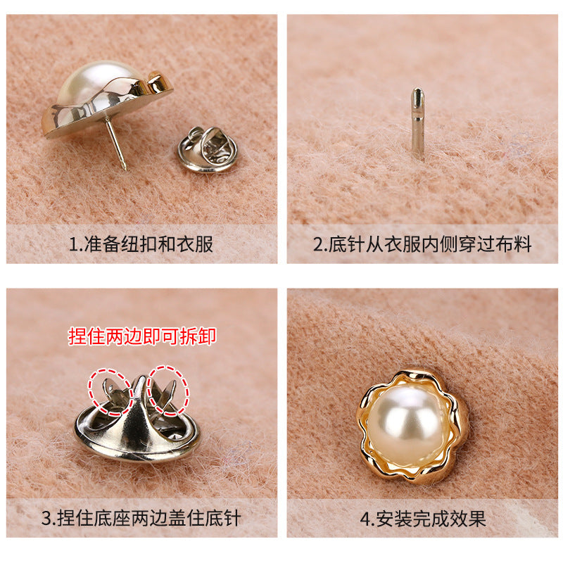 Anti-Exposure Buckle Removable Adjustable Nail-Free Button Sweater Shirt Bubble Sewing Free Invisible Ornament Button