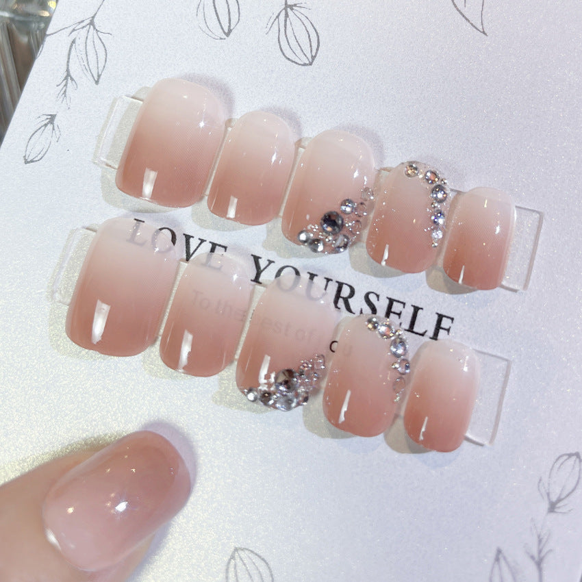 Fashion  nail New Fresh Sweet Gradient Nail Stickers Fake Nails Fresh Handmade Wear Armor Wholesale A25