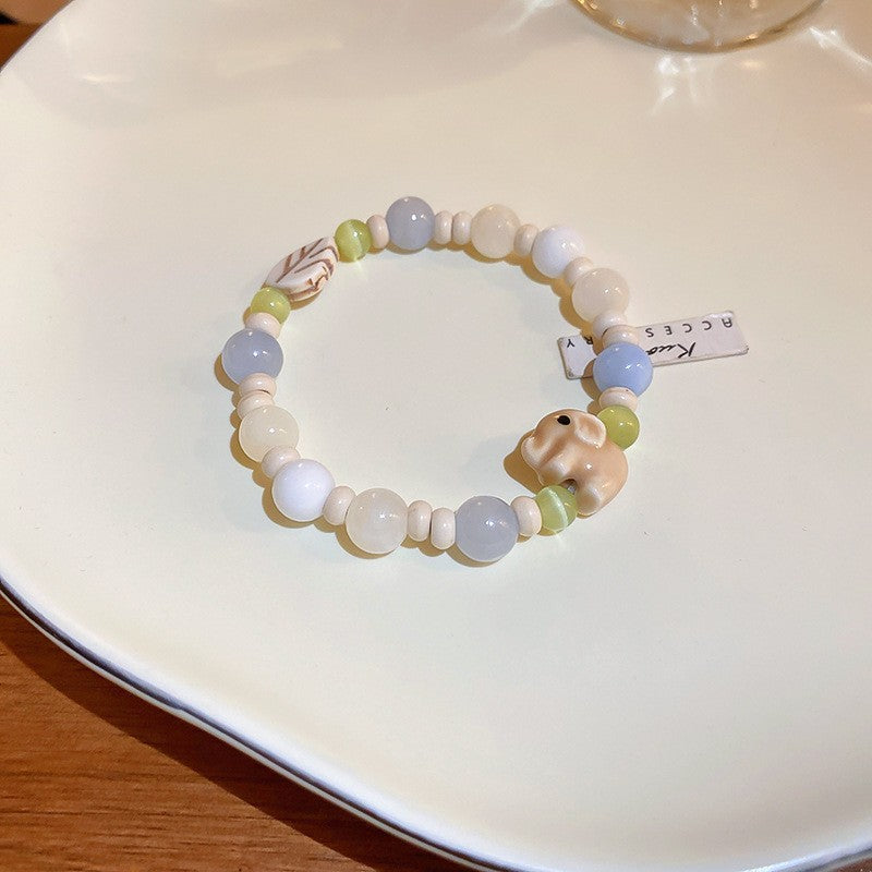 珠宝首饰多巴胺彩色陶瓷海星手链小众ins设计感手串闺蜜百搭diy手饰女批发
