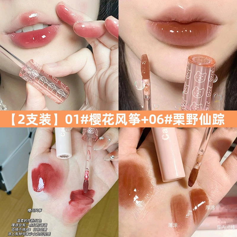 镜面水光玻璃口红唇釉女持久不易掉色口红平价学生番茄奶茶色泡泡唇釉