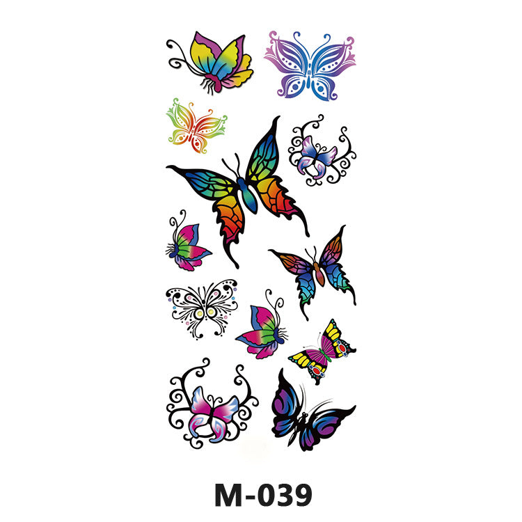 Free shipping Tattoo Factory Wholesale Tattoo Sticker Tattoo Men's and Women's Flower Butterfly Color Waterproof Tattoo Sticker Internet Celebrity Tattoo Sticker Paper