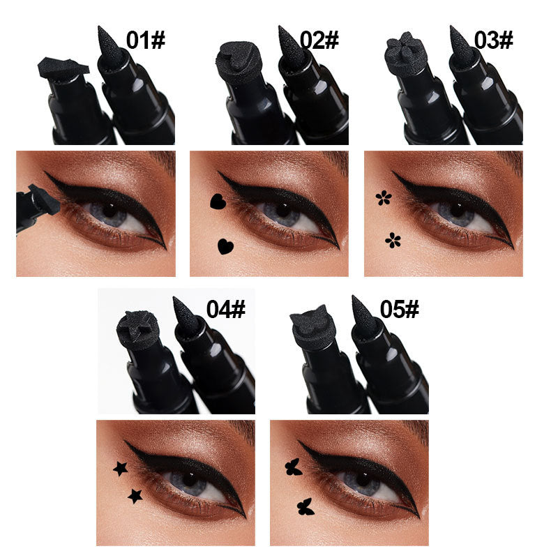 Double head Seal Eyeliner waterproof not easily smudging lazy people do not fade Liquid Eyeliner Cross Border makeup Stars Love Seal Eyeliner