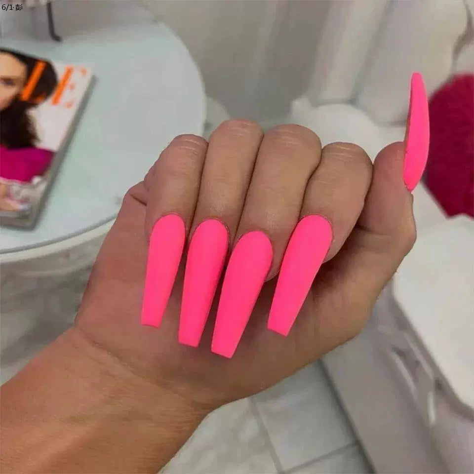 (Hand made nail) European and American style ballet long style nail patch fake nail product nail patch detachable and reusable for wearing nails