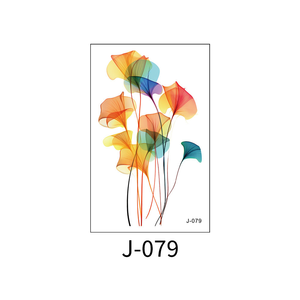 Free shipping Tattoo Colorful Flower Tattoo Sticker Disposable Waterproof Hand Back Clavicle Chest European and American Scar Covering Fresh Tattoo Sticker Paper