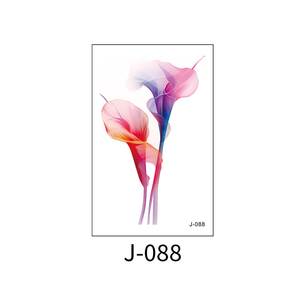 Free shipping Tattoo Colorful Flower Tattoo Sticker Disposable Waterproof Hand Back Clavicle Chest European and American Scar Covering Fresh Tattoo Sticker Paper