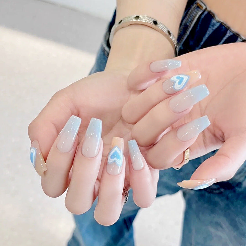 Fashion  nail Nail Stickers One Second Wearable Nail Sticker Wear Armor Nail Stickers Pure Desire Gradient Simple New Elegant