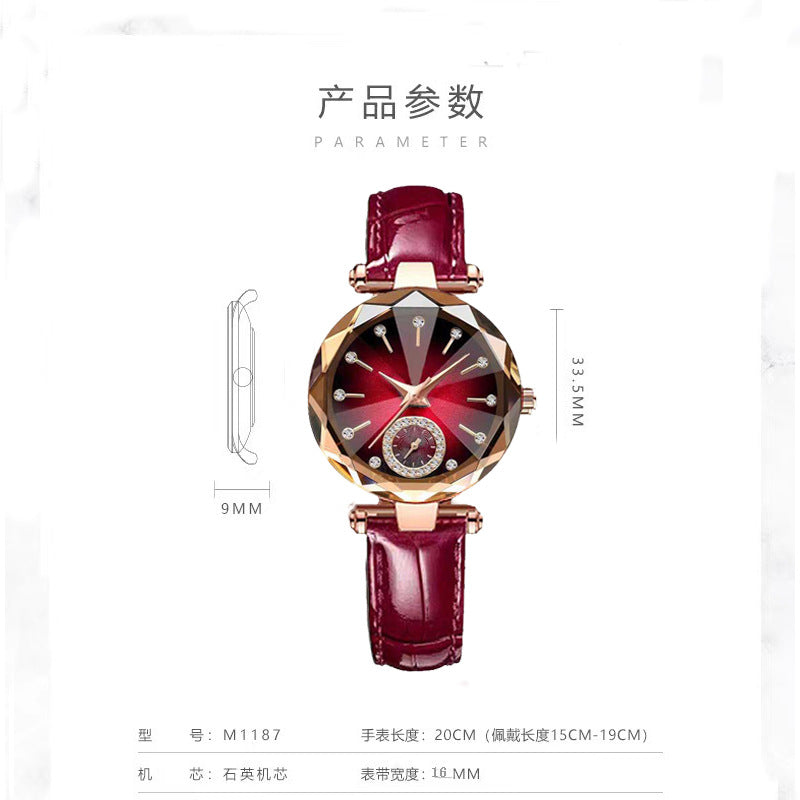 Fashion women's watchTiktok Gift Popular Small Green Watch Belt Fashion Waterproof Women's Light Luxury Quartz Watch Simple Steel Belt Women's Watch