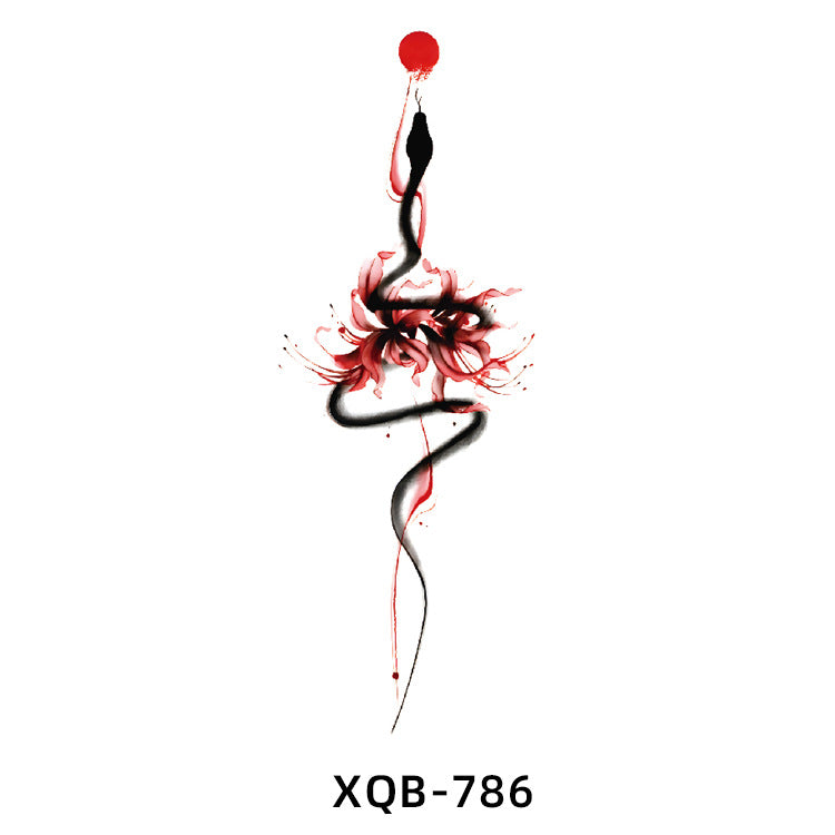 Free shipping Tattoo Factory Wholesale Small Full Arm Flower Tattoo Sticker Half Sleeve Waterproof Big Picture Men and Women Black and White, Colored Animal Tattoo Sticker Paper