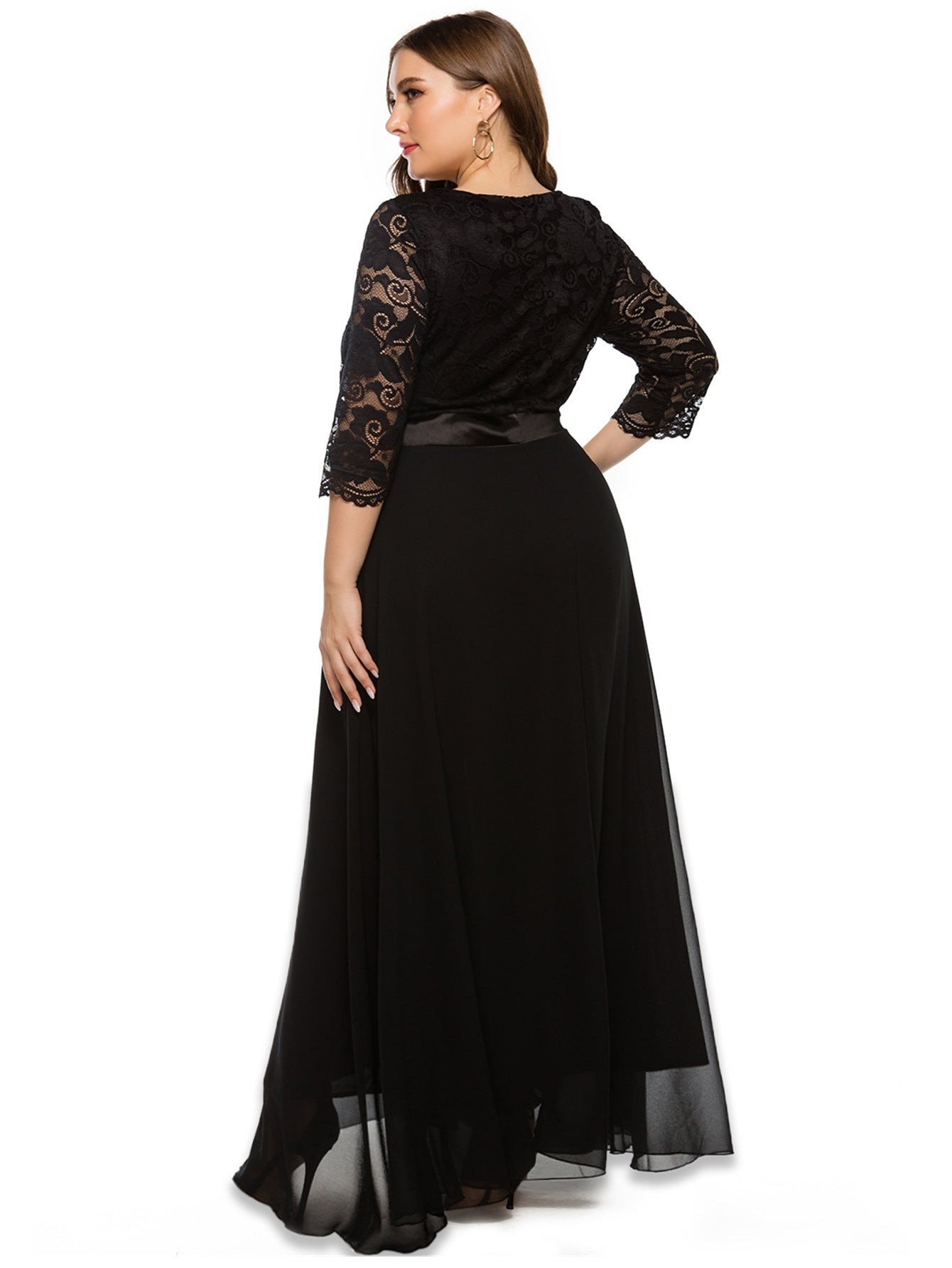 Fashion women's wear 2024  plus Size Women's Clothes New Amazon Cross-Border Foreign Trade Lace Evening Dress Dress Sq0157