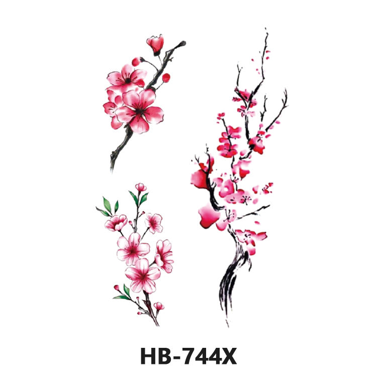 Free shipping Tattoo Wholesale Flower Arm Rose Half Sleeve Black and White Thigh Waterproof Fox Animal Dark Internet Celebrity Scar Covering Tattoo Sticker