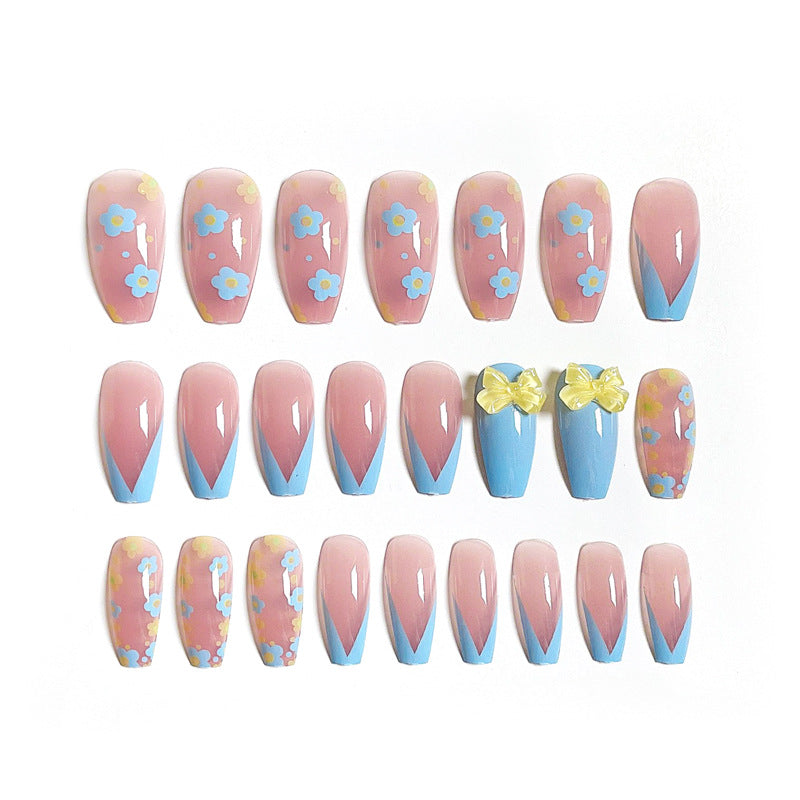 Fashion  nail Wearing Nail Nail Stickers Nail Patch Fake Nails Detachable Small Flower Bow Nail Nail Sticker X23