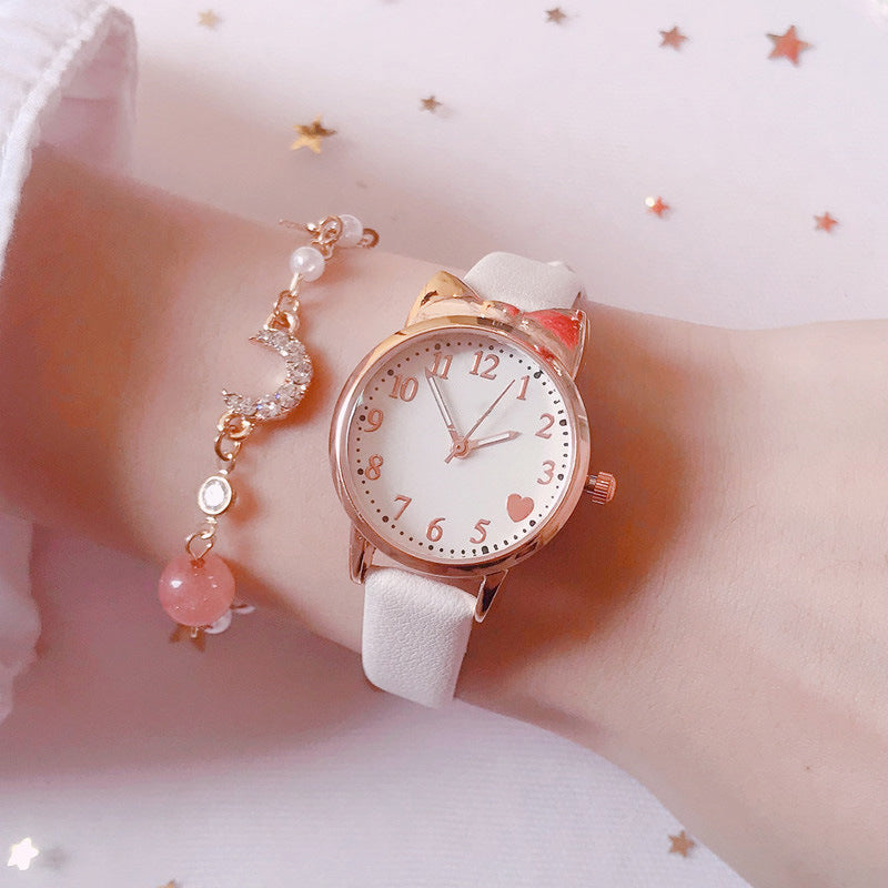 Fashion women's watchNew Ins Women's Watch Lovely Female Student Quartz Watch Xingyue Bracelet Watch Combination Suit Generation