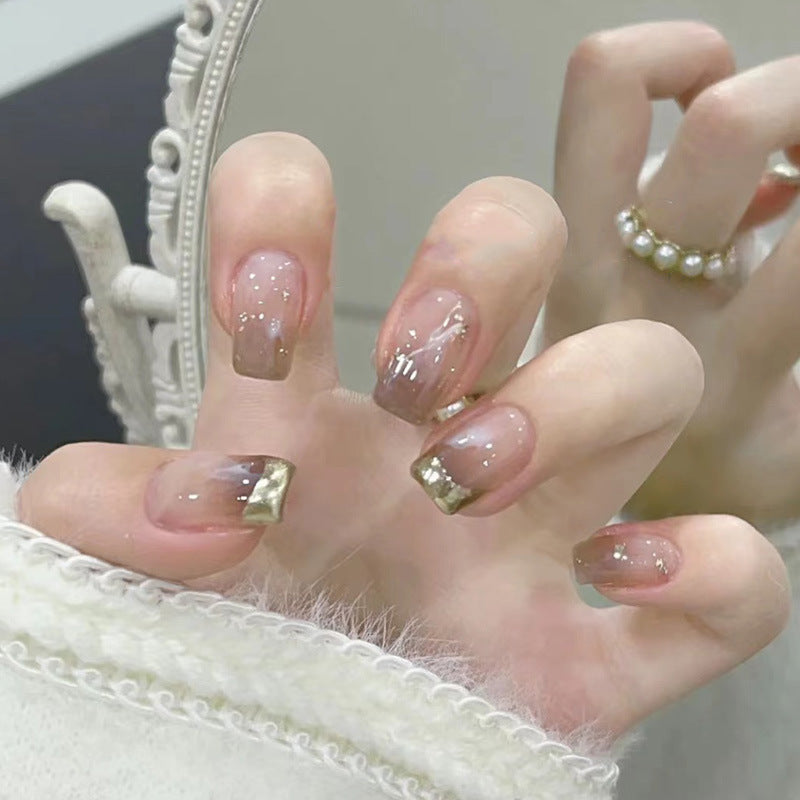 迷雾仙境穿戴甲渐变指甲贴片晕染美甲片温柔假指甲美甲贴片成品甲