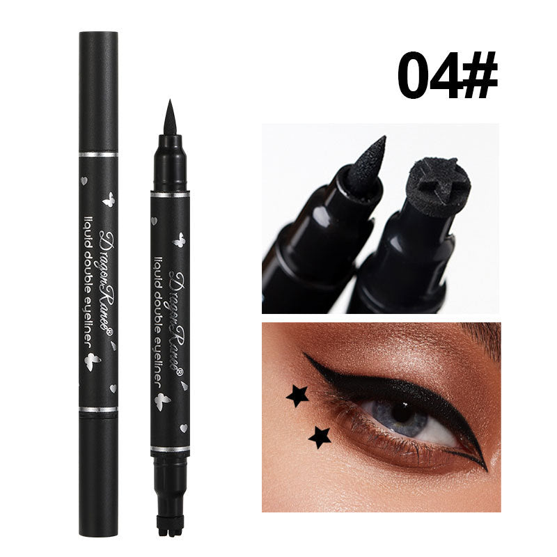 Double head Seal Eyeliner waterproof not easily smudging lazy people do not fade Liquid Eyeliner Cross Border makeup Stars Love Seal Eyeliner