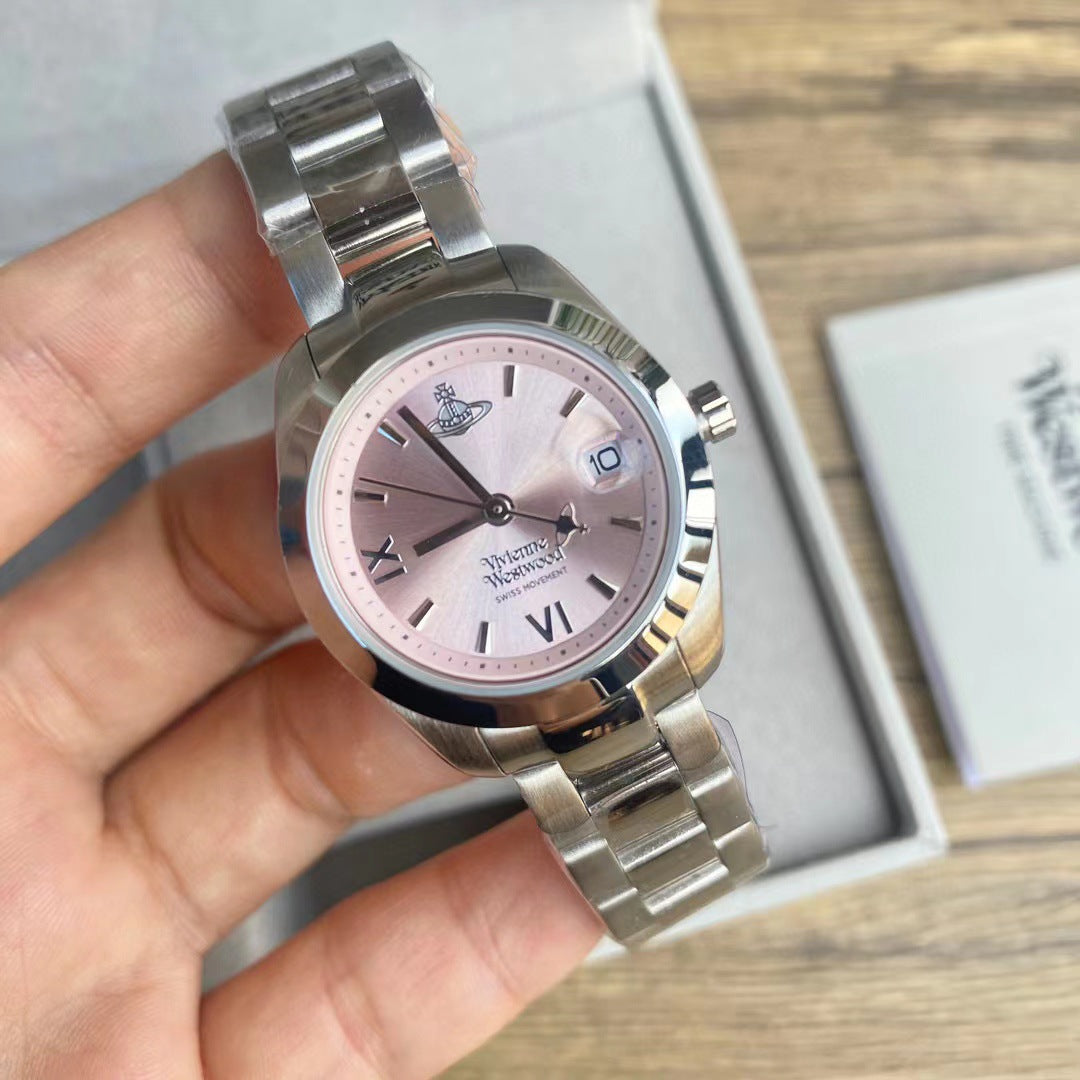 Fashion women's watchOne Piece Dropshipping Weiwei'an Queen Mother Ice Crushing Blue Watch New Dark Plum Purple Women's Watch Pitaya Saturn Small Golden Watch