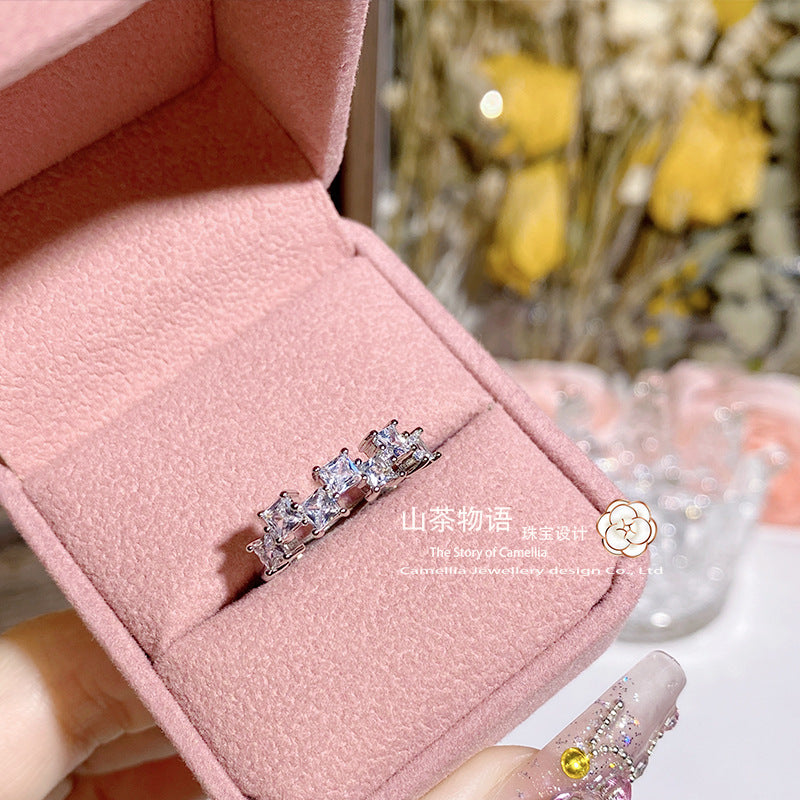 Camellia不规则热卖新品 镀金精工仿天然糖果碧玺宝石开口戒指女